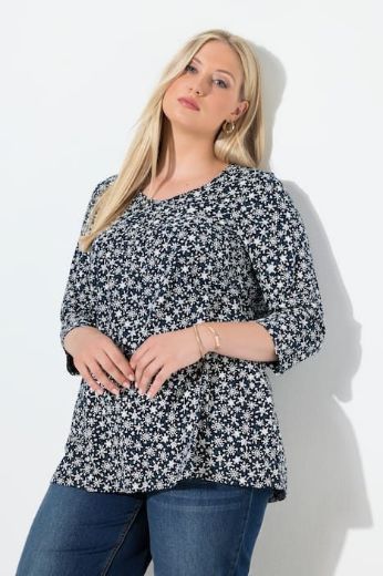 Moda za polnejše Majica 3/4 rukava V ovratnika plus velikost, xxl, Ulla Popken in Johann Popken (JP1880)