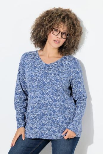 Moda za polnejše Majica dugih rukava V ovratnika plus velikost, xxl, Ulla Popken in Johann Popken (JP1880)