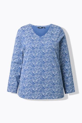 Moda za polnejše Majica dugih rukava V ovratnika plus velikost, xxl, Ulla Popken in Johann Popken (JP1880)