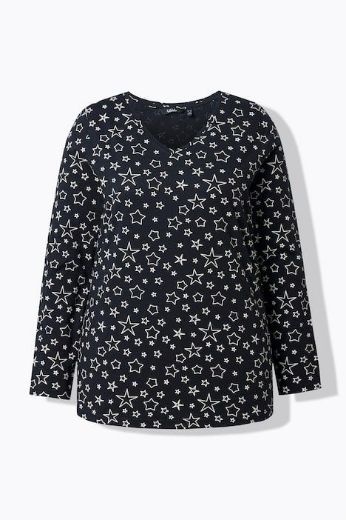 Moda za polnejše Majica dugih rukava V ovratnika plus velikost, xxl, Ulla Popken in Johann Popken (JP1880)