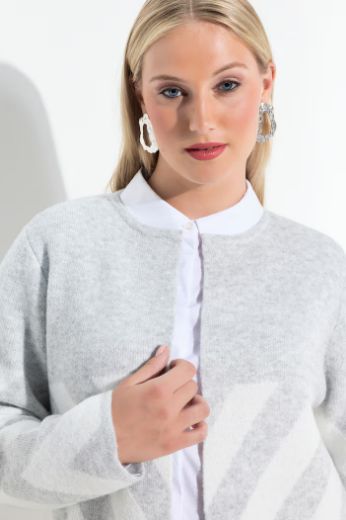 Moda za polnejše Kardigan otvorenog oblika s prugama plus velikost, xxl, Ulla Popken in Johann Popken (JP1880)