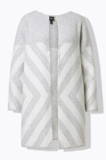 Moda za polnejše Kardigan otvorenog oblika s prugama plus velikost, xxl, Ulla Popken in Johann Popken (JP1880)