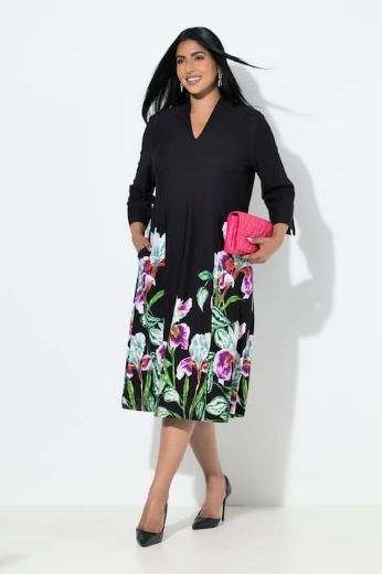 Moda za polnejše Haljina midi 3/4 rukava plus velikost, xxl, Ulla Popken in Johann Popken (JP1880)