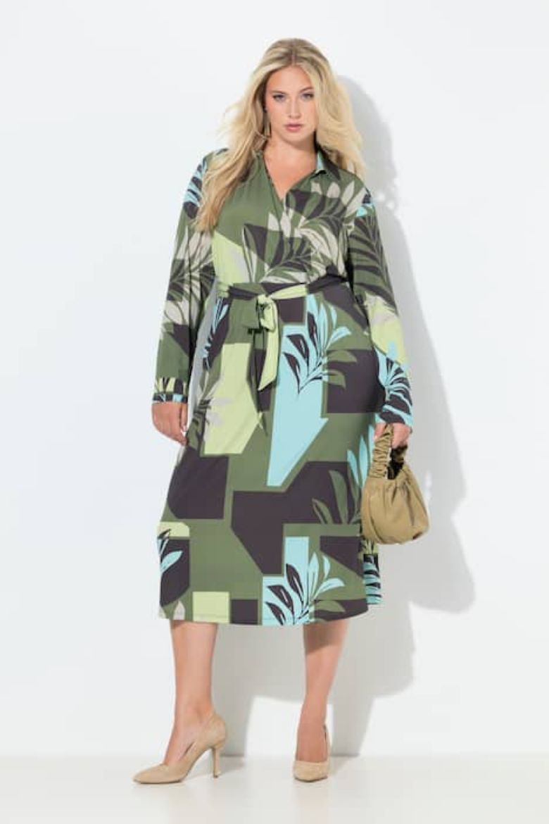 Moda za polnejše Haljina midi dugih rukava plus velikost, xxl, Ulla Popken in Johann Popken (JP1880)