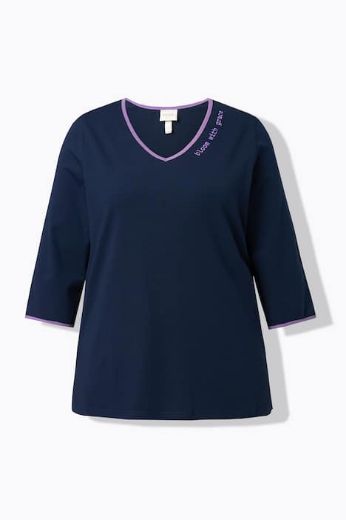 Moda za polnejše Majica 3/4 rukava V ovratnika plus velikost, xxl, Ulla Popken in Johann Popken (JP1880)