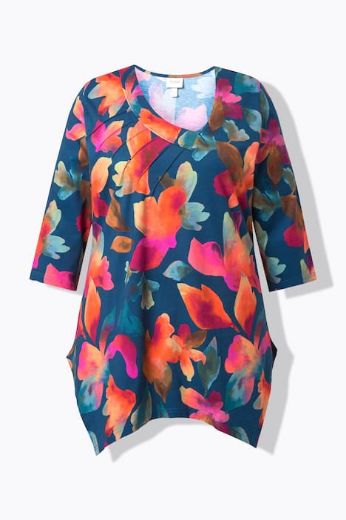 Moda za polnejše Majica 3/4 rukava V ovratnika plus velikost, xxl, Ulla Popken in Johann Popken (JP1880)