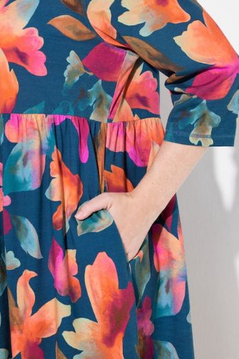 Moda za polnejše Haljina maxi 3/4 rukava plus velikost, xxl, Ulla Popken in Johann Popken (JP1880)