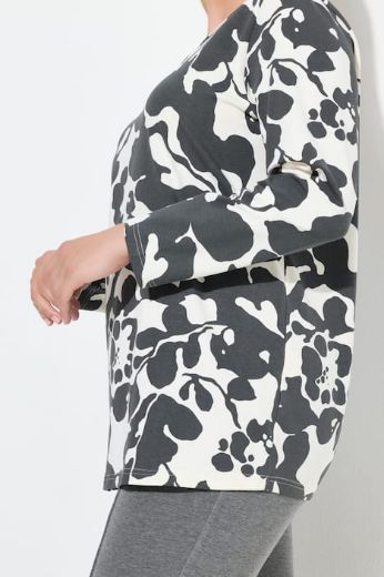 Moda za polnejše Majica dugih rukava s apstraktnim printom plus velikost, xxl, Ulla Popken in Johann Popken (JP1880)