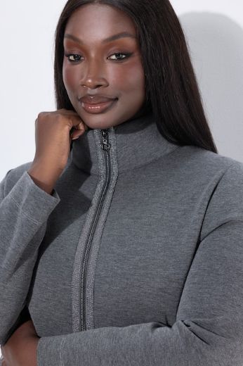 Moda za polnejše Majica dugih rukava s patentnim zatvaračem plus velikost, xxl, Ulla Popken in Johann Popken (JP1880)