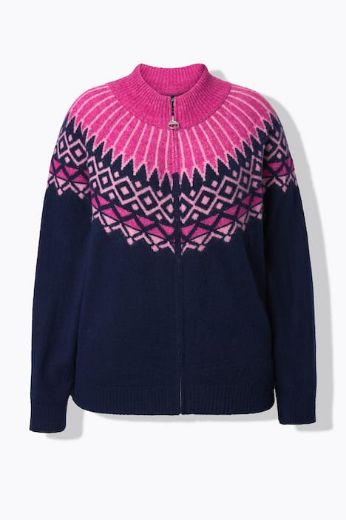 Moda za polnejše Kardigan pleteni s patentnim zatvaračem plus velikost, xxl, Ulla Popken in Johann Popken (JP1880)