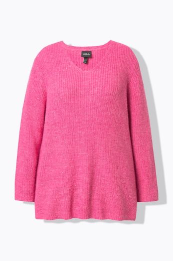 Moda za polnejše Pulover dugih rukava V ovratnika plus velikost, xxl, Ulla Popken in Johann Popken (JP1880)