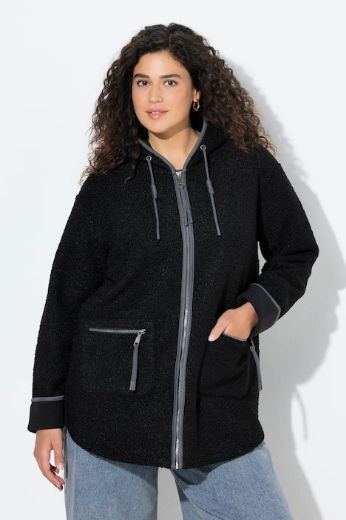 Moda za polnejše Majica dugih rukava s patentnim zatvaračem i kapuljačom plus velikost, xxl, Ulla Popken in Johann Popken (JP1880)