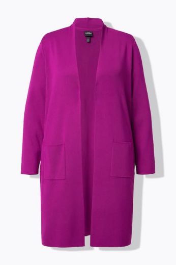 Moda za polnejše Kardigan dugi model s džepovima plus velikost, xxl, Ulla Popken in Johann Popken (JP1880)