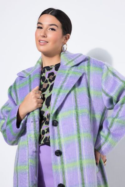 Slika Kaput karirani šireg kroja