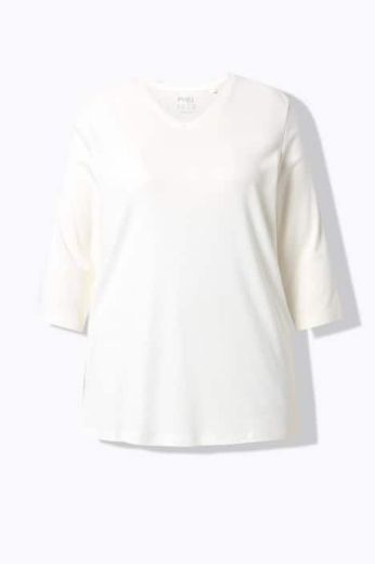 Moda za polnejše Majica V ovratnika 3/4 rukava plus velikost, xxl, Ulla Popken in Johann Popken (JP1880)
