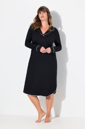 Moda za polnejše Spavaćica V ovratnika dugih rukava plus velikost, xxl, Ulla Popken in Johann Popken (JP1880)