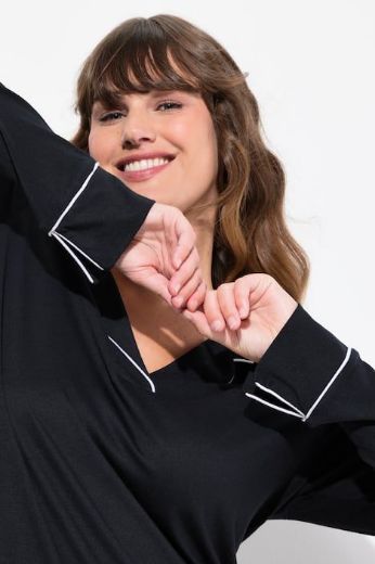 Moda za polnejše Spavaćica V ovratnika dugih rukava plus velikost, xxl, Ulla Popken in Johann Popken (JP1880)