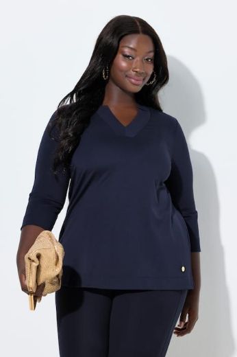 Moda za polnejše Majica V ovratika plus velikost, xxl, Ulla Popken in Johann Popken (JP1880)