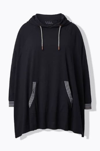 Moda za polnejše Pončo s kapuljačom plus velikost, xxl, Ulla Popken in Johann Popken (JP1880)