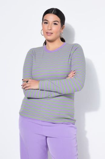 Moda za polnejše Majica dugih rukava na pruge plus velikost, xxl, Ulla Popken in Johann Popken (JP1880)