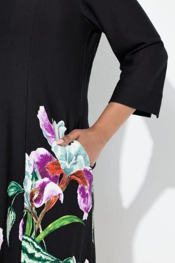 Moda za polnejše Haljina midi 3/4 rukava plus velikost, xxl, Ulla Popken in Johann Popken (JP1880)