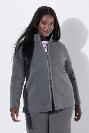 Moda za polnejše Majica dugih rukava s patentnim zatvaračem plus velikost, xxl, Ulla Popken in Johann Popken (JP1880)