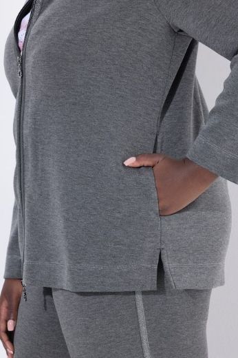 Moda za polnejše Majica dugih rukava s patentnim zatvaračem plus velikost, xxl, Ulla Popken in Johann Popken (JP1880)