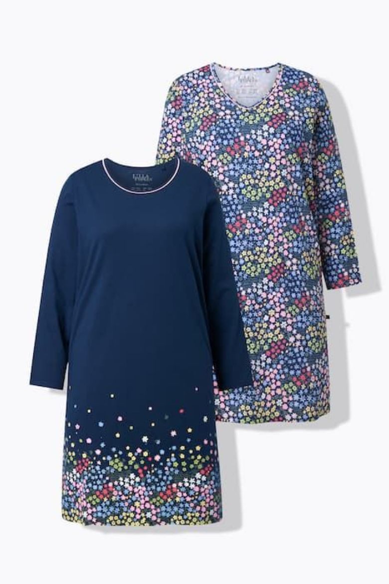 Moda za polnejše Spavaćica dugih rukava 2 komada plus velikost, xxl, Ulla Popken in Johann Popken (JP1880)