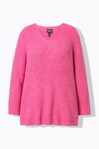 Moda za polnejše Pulover dugih rukava V ovratnika plus velikost, xxl, Ulla Popken in Johann Popken (JP1880)