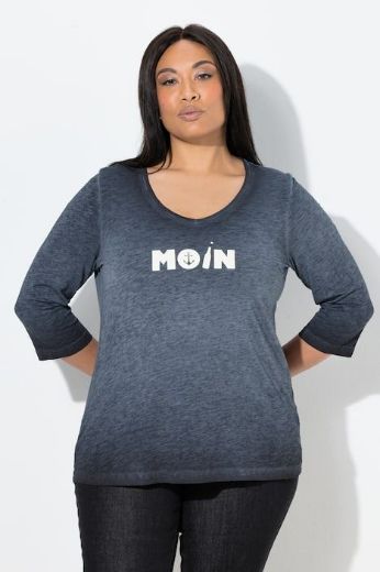 Moda za polnejše Majica 3/4 rukava V ovratnika plus velikost, xxl, Ulla Popken in Johann Popken (JP1880)