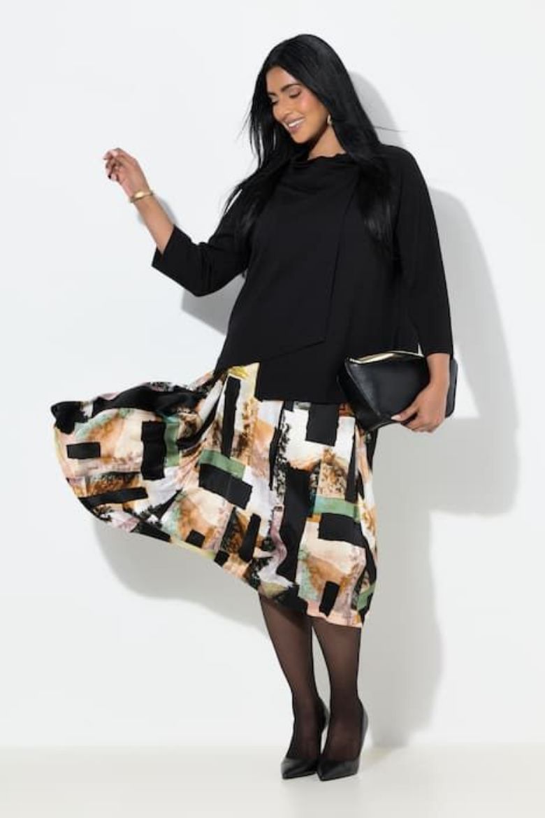 Moda za polnejše Suknja midi A kroja plus velikost, xxl, Ulla Popken in Johann Popken (JP1880)