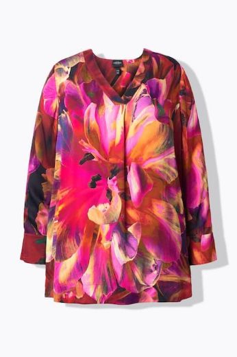 Moda za polnejše Bluza dugih rukava V ovratnika plus velikost, xxl, Ulla Popken in Johann Popken (JP1880)