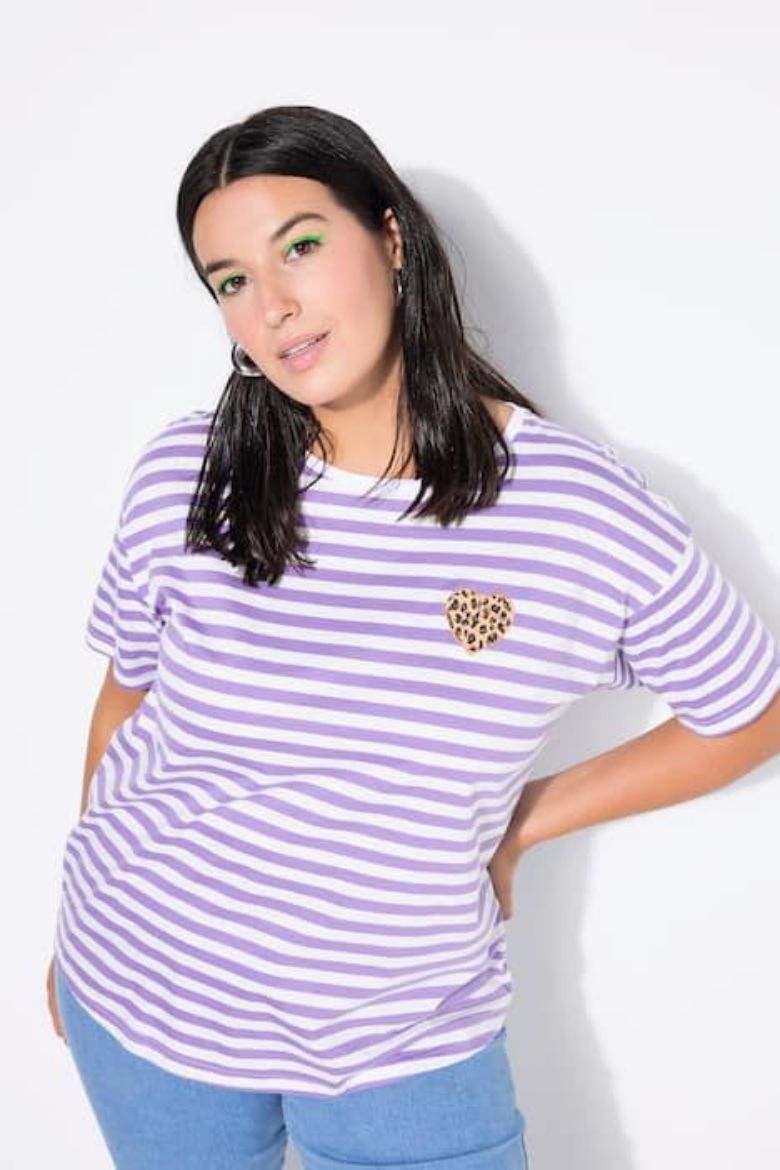 Moda za polnejše Majica kratkih rukava na pruge plus velikost, xxl, Ulla Popken in Johann Popken (JP1880)