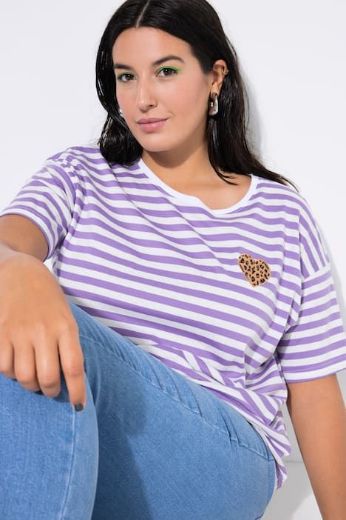 Moda za polnejše Majica kratkih rukava na pruge plus velikost, xxl, Ulla Popken in Johann Popken (JP1880)