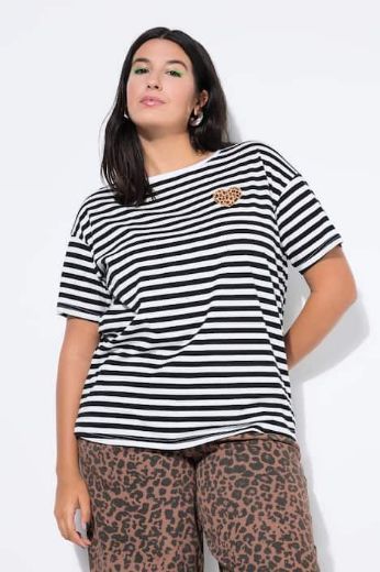 Moda za polnejše Majica kratkih rukava na pruge plus velikost, xxl, Ulla Popken in Johann Popken (JP1880)