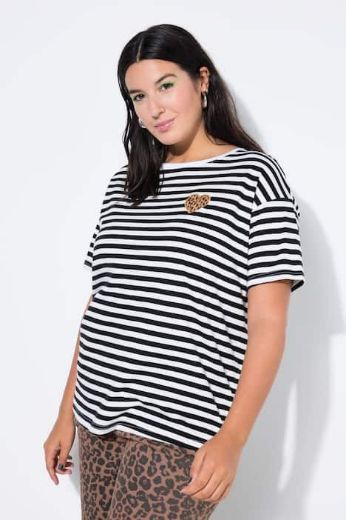 Moda za polnejše Majica kratkih rukava na pruge plus velikost, xxl, Ulla Popken in Johann Popken (JP1880)