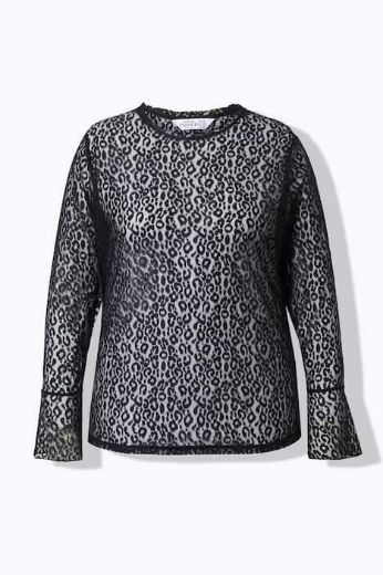 Moda za polnejše Majica dugih rukava od prozirne čipke plus velikost, xxl, Ulla Popken in Johann Popken (JP1880)