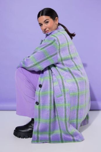 Moda za polnejše Kaput karirani šireg kroja plus velikost, xxl, Ulla Popken in Johann Popken (JP1880)