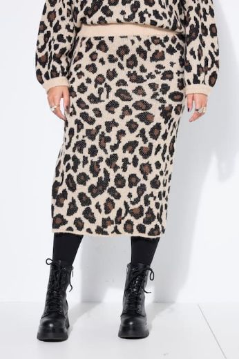 Moda za polnejše Suknja midi s leopard uzorkom plus velikost, xxl, Ulla Popken in Johann Popken (JP1880)