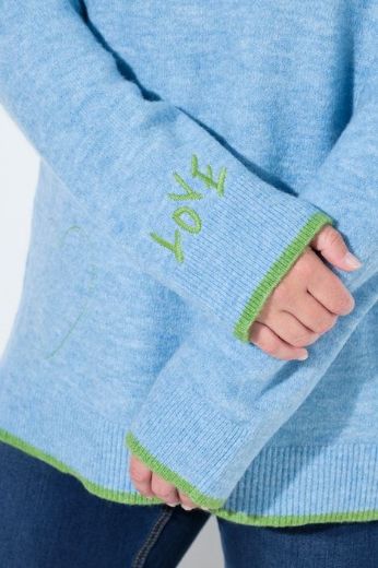 Moda za polnejše Pulover dugih rukava V ovratnika plus velikost, xxl, Ulla Popken in Johann Popken (JP1880)