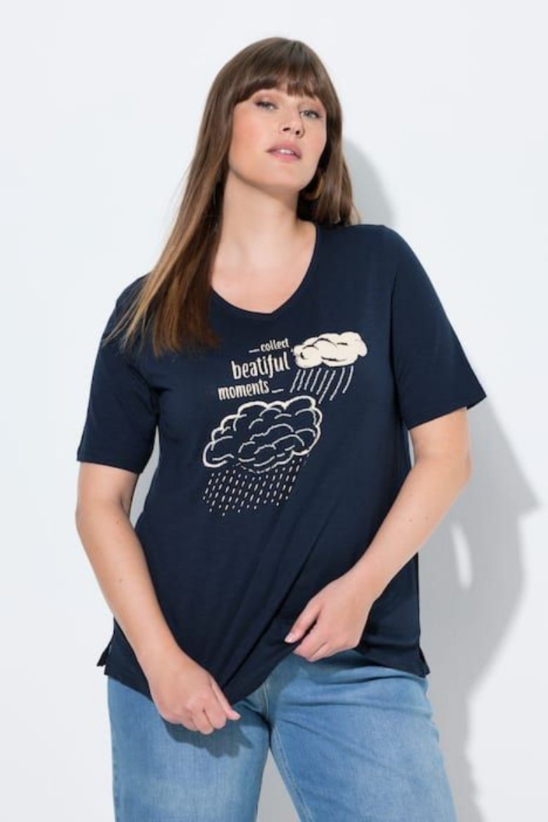 Moda za polnejše Majica kratkih rukava V ovratnika plus velikost, xxl, Ulla Popken in Johann Popken (JP1880)