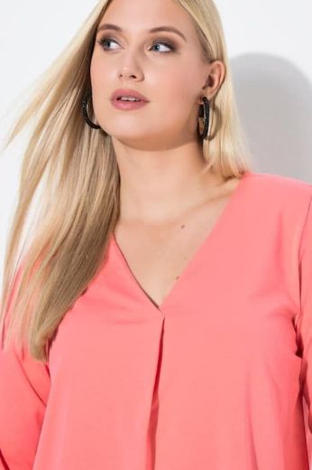 Moda za polnejše Majica 3/4 rukava V ovratnika plus velikost, xxl, Ulla Popken in Johann Popken (JP1880)