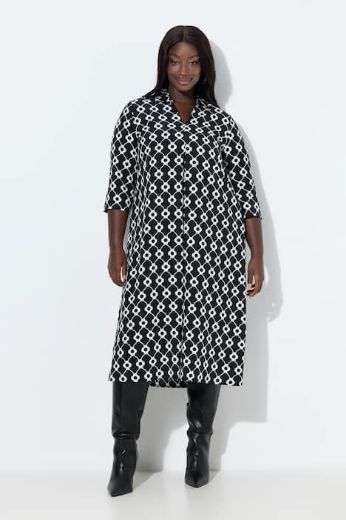 Moda za polnejše Haljina midi 3/4 rukava A kroja plus velikost, xxl, Ulla Popken in Johann Popken (JP1880)