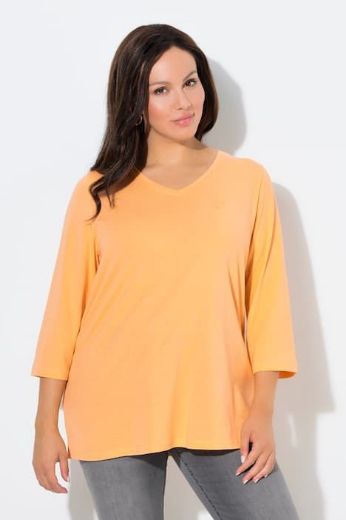 Moda za polnejše Majica 3/4 rukava V ovratnika plus velikost, xxl, Ulla Popken in Johann Popken (JP1880)