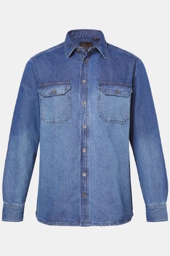 Moda za polnejše Košulja dugih rukava traper uzorka plus velikost, xxl, Ulla Popken in Johann Popken (JP1880)