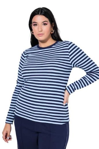 Moda za polnejše Majica dugih rukava na pruge plus velikost, xxl, Ulla Popken in Johann Popken (JP1880)