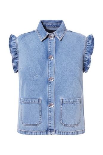 Moda za polnejše Prsluk traper uzorka na kopčanje plus velikost, xxl, Ulla Popken in Johann Popken (JP1880)