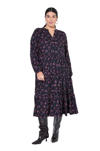 Moda za polnejše Haljina maxi dugih rukava V ovratnika plus velikost, xxl, Ulla Popken in Johann Popken (JP1880)