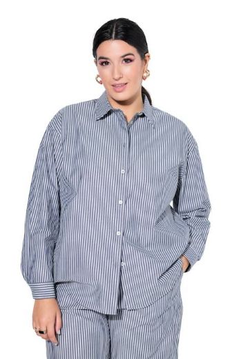 Moda za polnejše Košulja dugih rukava šireg kroja na pruge plus velikost, xxl, Ulla Popken in Johann Popken (JP1880)