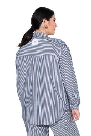 Moda za polnejše Košulja dugih rukava šireg kroja na pruge plus velikost, xxl, Ulla Popken in Johann Popken (JP1880)